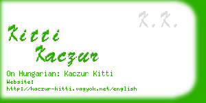 kitti kaczur business card